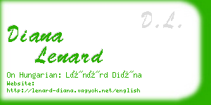 diana lenard business card